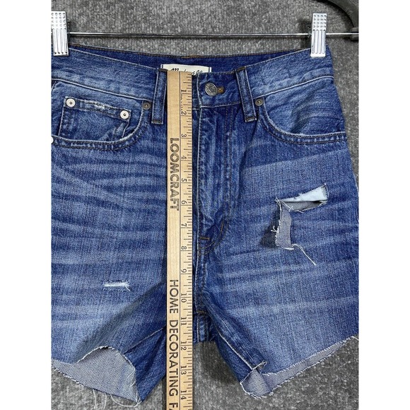 Madewell Rigid Skinny Cutoff Jean Shorts Womens Size‎ 23 Distressed Blue Denim - Picture 12 of 13